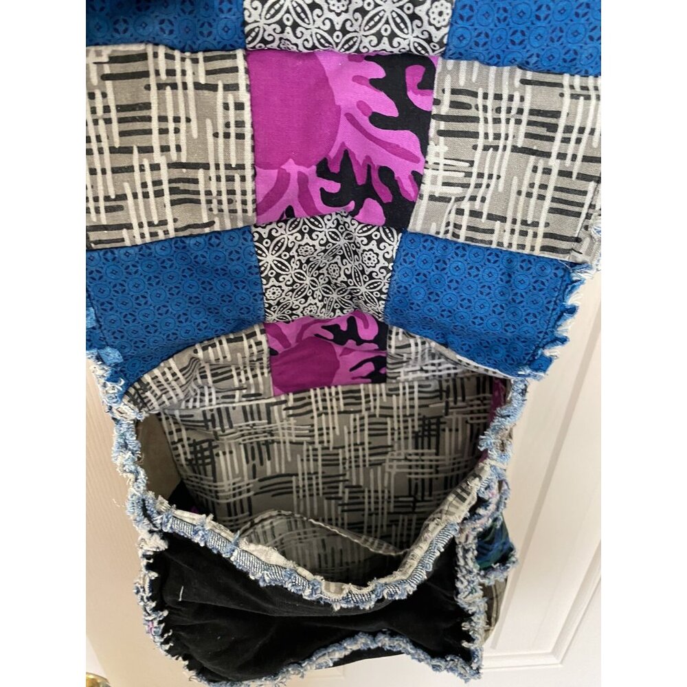 Boho Crossbody Shoulder Bag Purse Colorful Patchwork Green Blue Black - Picture 14 of 14